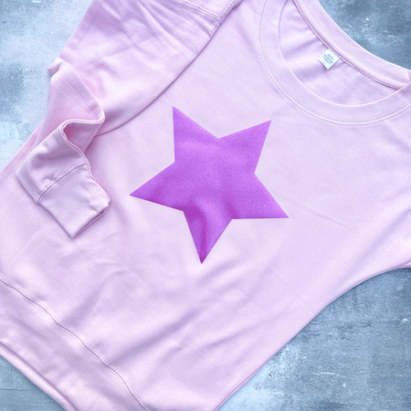SAMPLE Girlie  Sweat - Baby Pink/ Shimmer Star