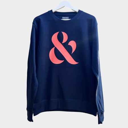 Ampersand Oversized Sweat FRENCH NAVY/ CORAL
